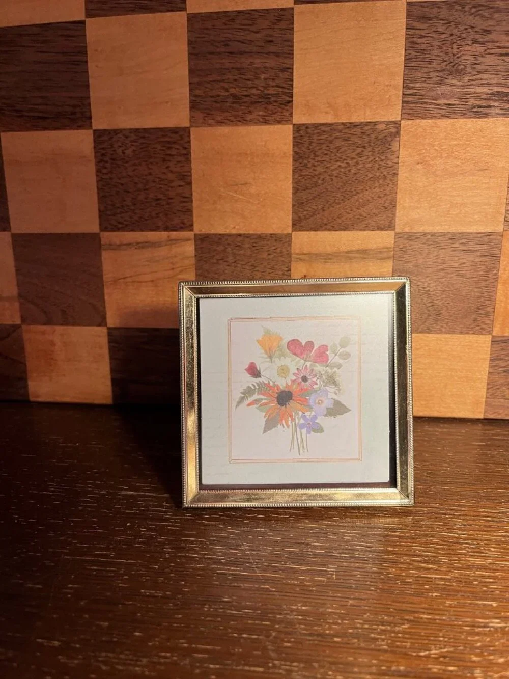 Vintage Frame Repurposed with Botanical Flower Card Picture A756